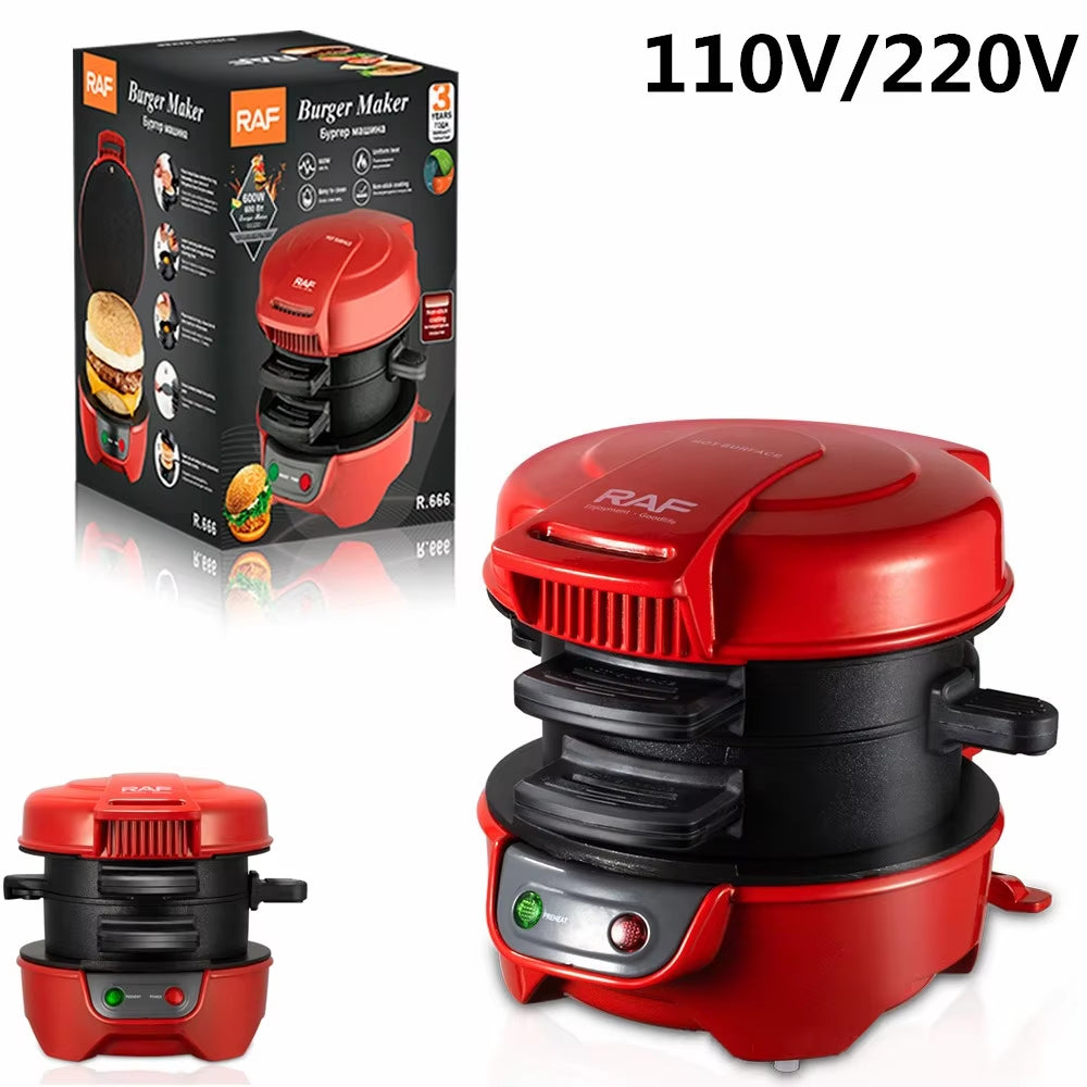 Electric Burger Sandwich Maker 600W Bread Grill Baking Toaster Bread Machine for Breakfast Home Kitchen Pancake Pan 220V EU 토스트기